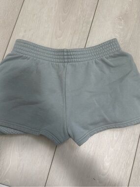 Aritzia Fleece Sage Green Sweat Shorts
